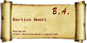 Bertics Anett névjegykártya